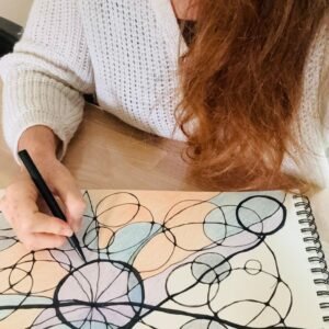 Dessin art therapie graphique réalisé lors d'un atelier à Castelnau-Picampeau, Haute-Garonne